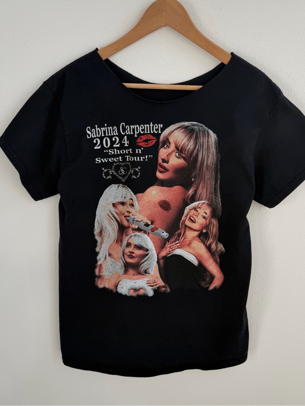 Sabrina Carpenter Short n’ Sweet Tour 2024 Graphic Off the Shoulder T-Shirt